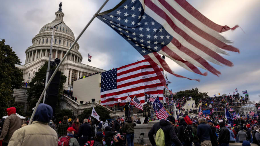 Pro-Trump protesters gather in front of the U.S. Capitol Building on January 6, 2021.