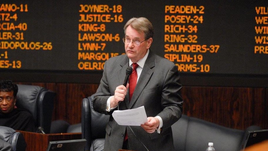 Don Gaetz speaks during a hearing inside the Florida Capitol.