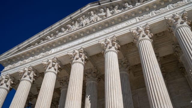 A view of the front of the U.S. Supreme Court