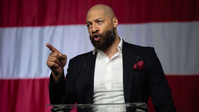 Royce White speaks to the crowd at the Minnesota state GOP convention earlier this year.