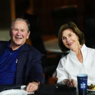 George W. Bush and former U.S. first lady Laura Bush