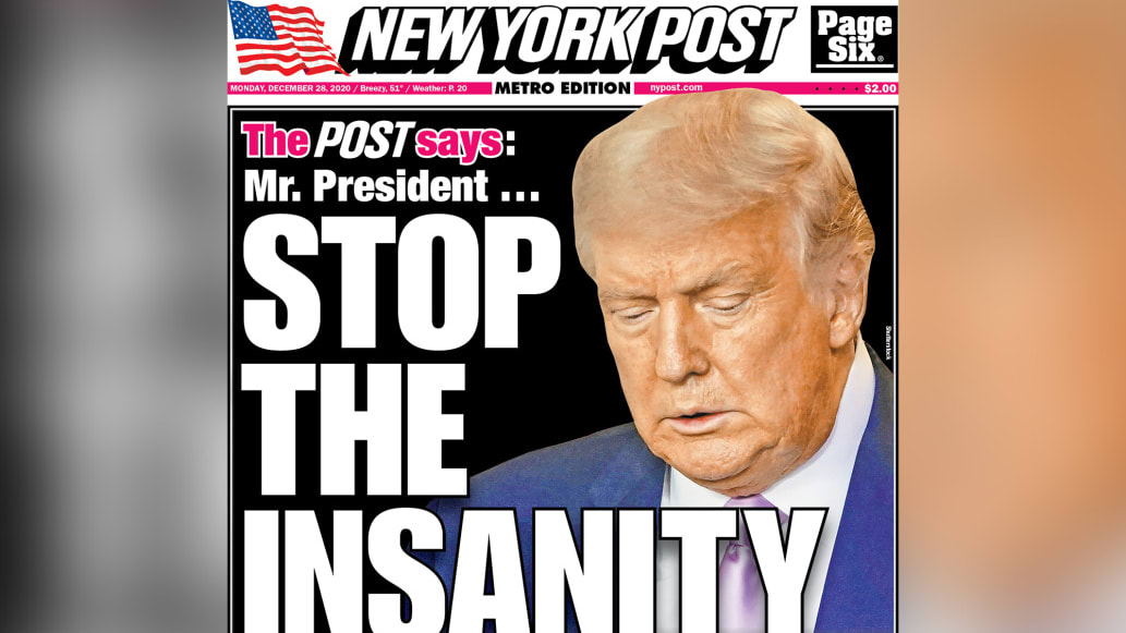 New York Post accuses Trump of ‘insanity’ months after endorsing him