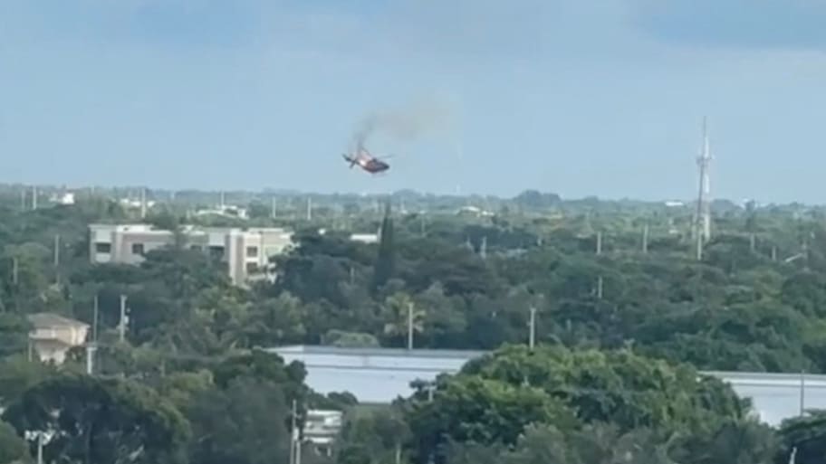 Broward Sheriff's Office helicopter crashes in Pompano Beach, Florida, U.S., August 28, 2023.