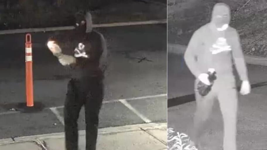 Images of the alleged attacker who threw a Molotov cocktail at a synagogue in New Jersey.