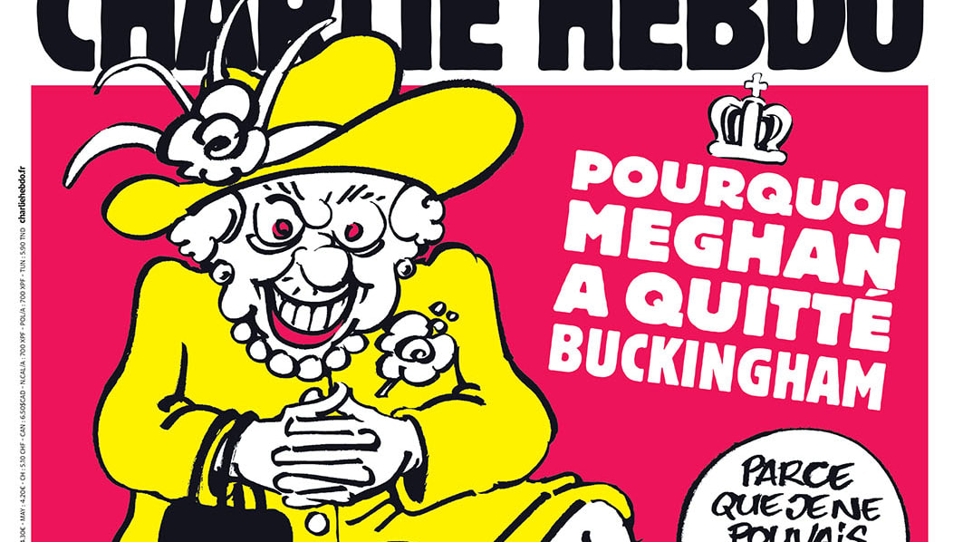 Elizabeth Montgomery Animated Porn - Charlie Hebdo Shocks With Cartoon of Queen Elizabeth Kneeling on Meghan  Markle's Neck