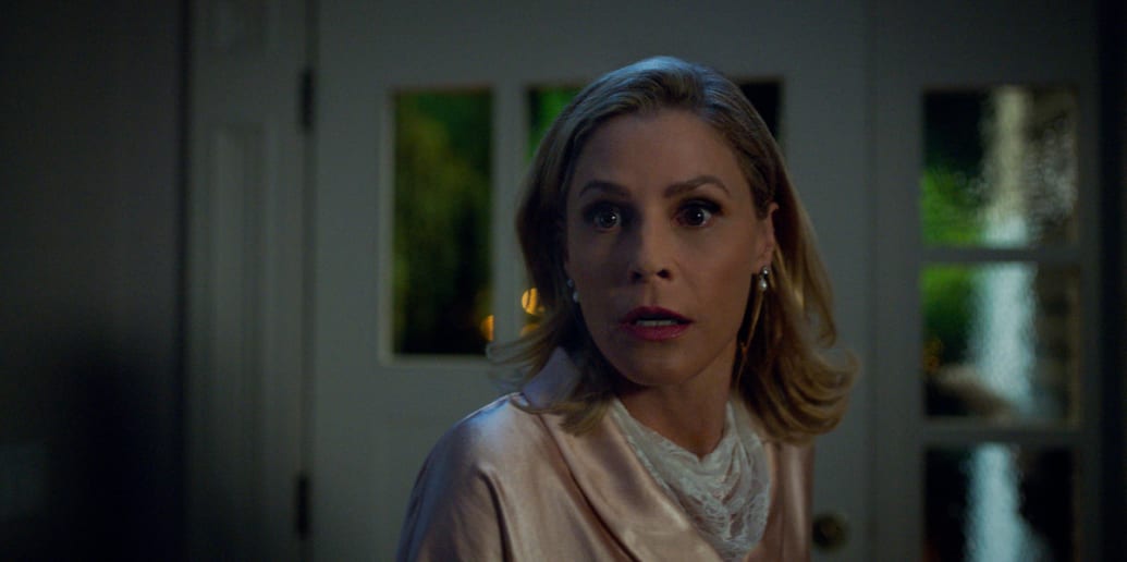 A close up of Julie Bowen in Totally Killer
