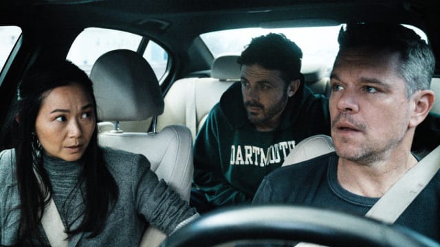 Hong Chau, Casey Affleck and Matt Damon in The Instigators.