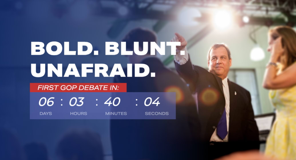 A screenshot from the Chris Christie campaign website