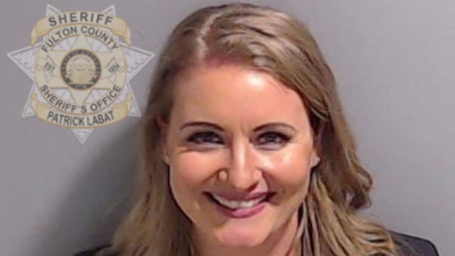 Jenna Ellis is shown in a police booking mugshot released by the Fulton County Sheriff’s Office in Atlanta, Georgia, Aug. 23, 2023.