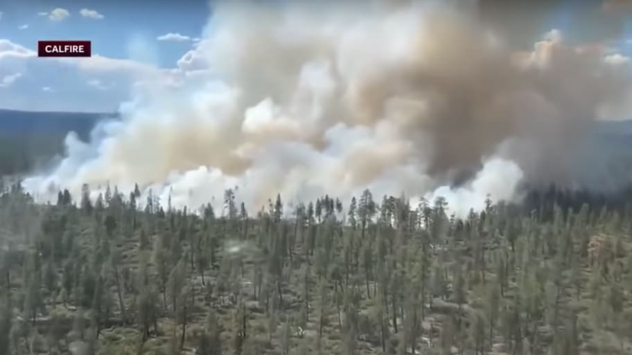 One of the wildfires in Northern California sparked by lightning strikes in Siskiyou County.