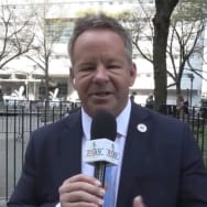 RSBN host Brian Glenn broadcasts in Manhattan near Donald Trump’s trial.