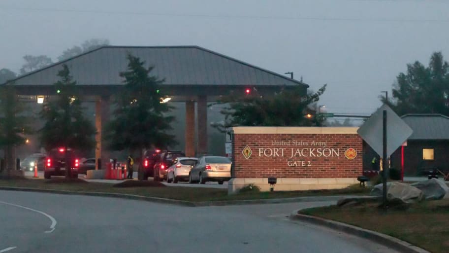View of Fort Jackson main gate.