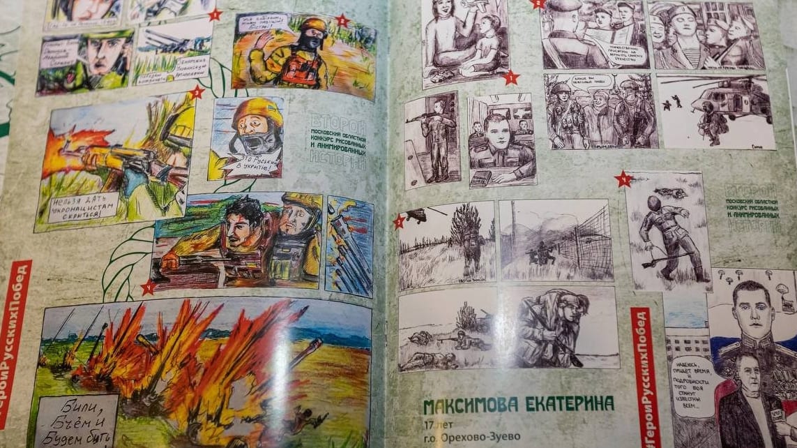 Putin Bankrolls Kids’ Comic Book Contest Depicting Ukrainians Getting Killed