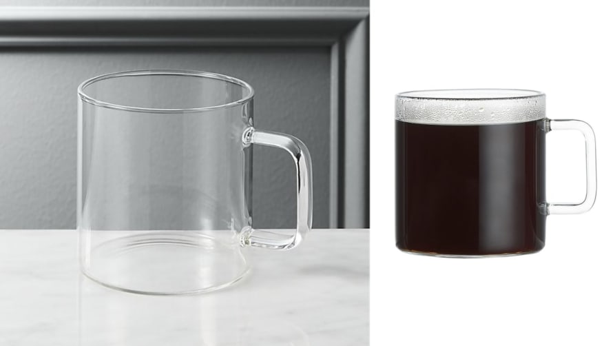 Leadiy Transparent Glass Coffee Mug with Lid, Clear