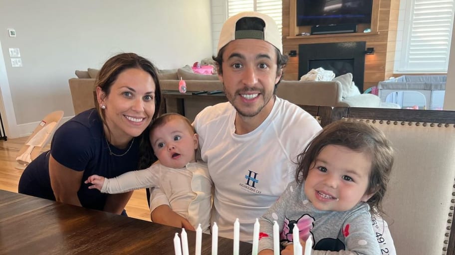 Meredith Gaudreau and her late husband with their children.