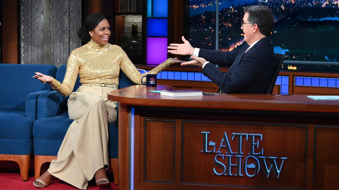 Colbert to Michelle Obama: How Can We ‘Go High’ When the Bar Is So Low?