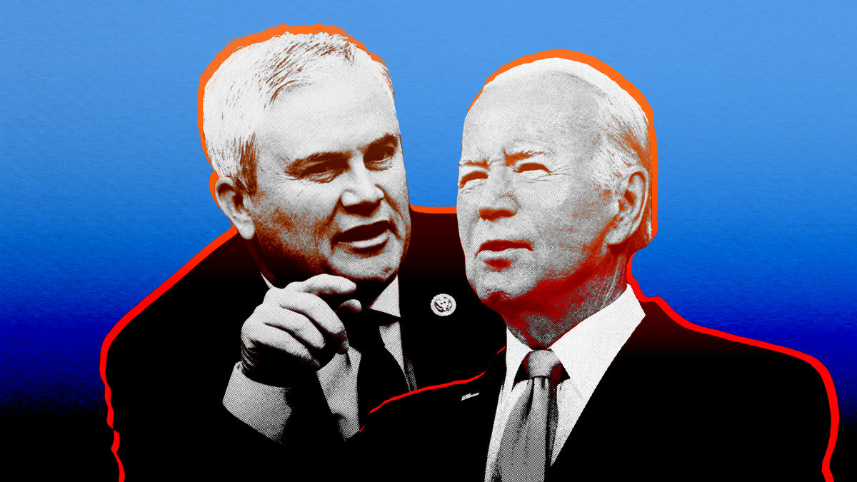 Illustration of James Comer and Joe Biden