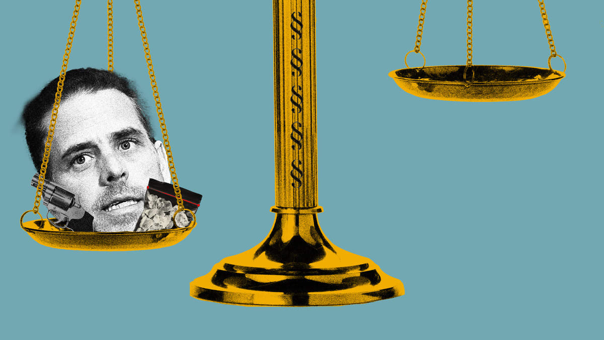The scales of justice and Hunter Biden