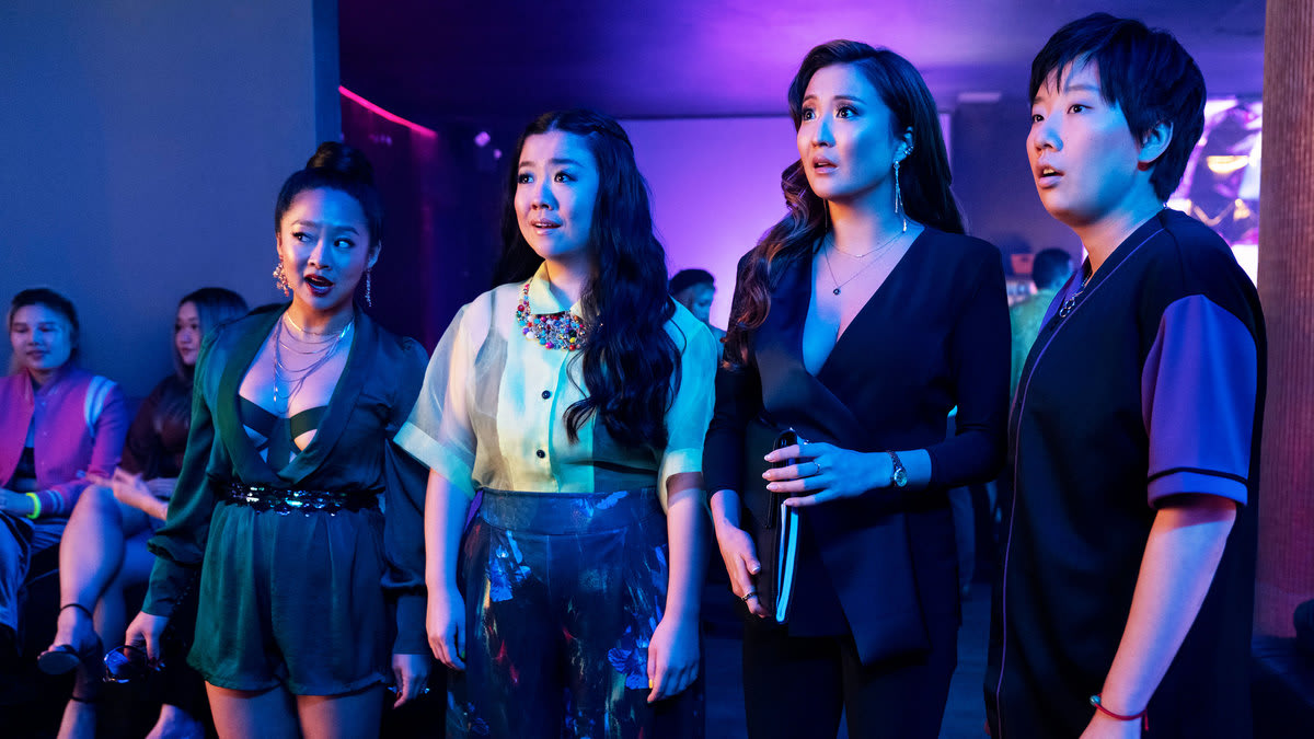 Stephanie Hsu, Sherry Cola, Ashley Park, and Sabrina Wu in Joy Ride.