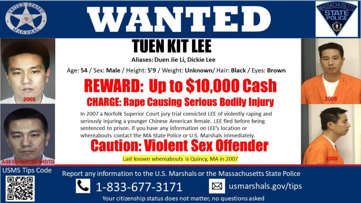 Tuen Kit Lee, known as the ‘Bad Breath Rapist,’ was wanted by Massachusetts State Police for nearly two decades, but was recently caught in California.