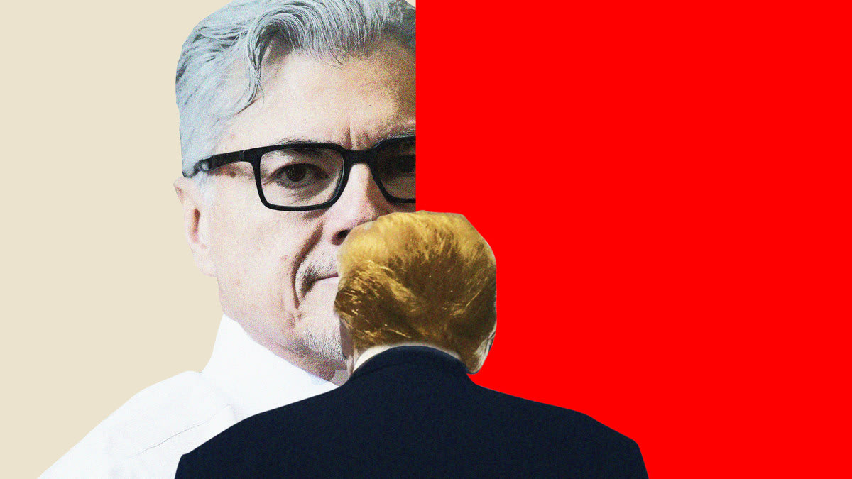 A photo illustration showing Judge Merchan and Donald Trump.