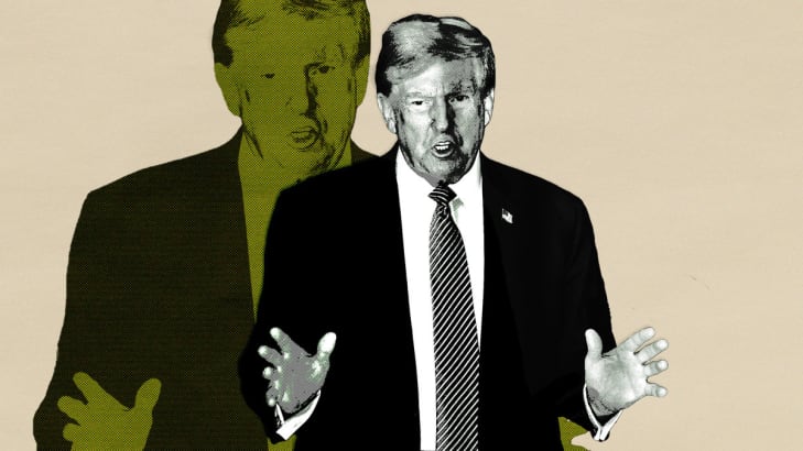 A photo illustration showing Donald Trump.