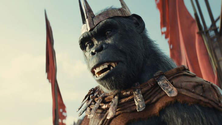 A photo including Proximus Caesar in the film Kingdom of the Planet of the Apes