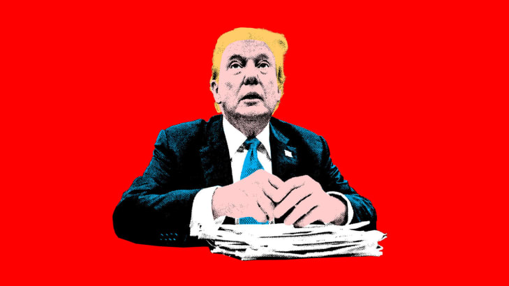 A photo illustration of Donald Trump