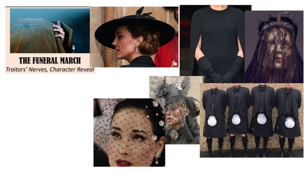 A mood board of fashion for Alan Cumming on ‘The Traitors’