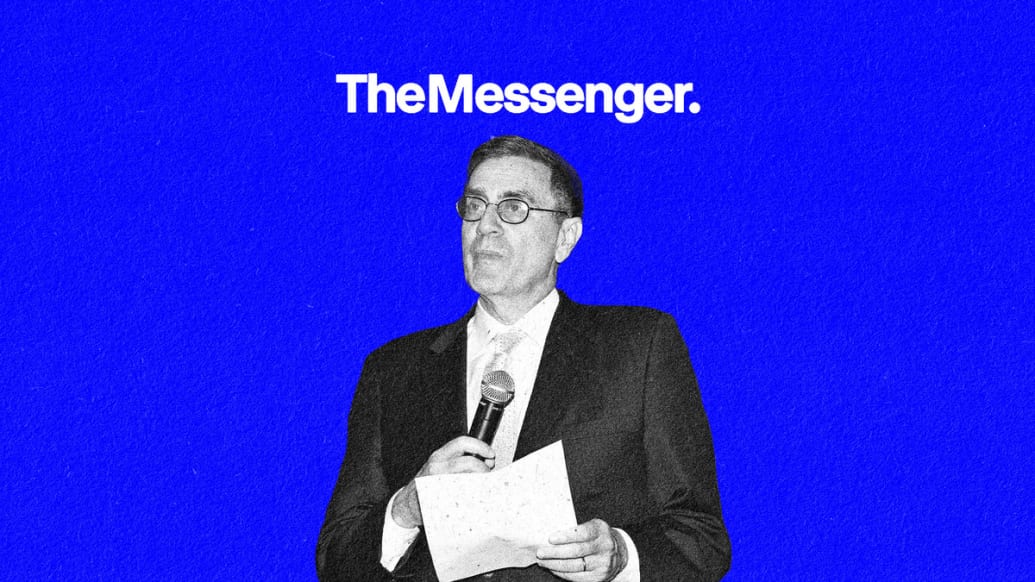 A photo illustration of Jimmy Finkelstein underneath The Messenger logo