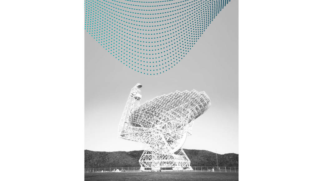 An image depicting the largest telescope known as the Green Bank Telescope.