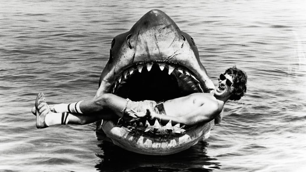 A photo including Film Director Steven Spielberg in the film Jaws