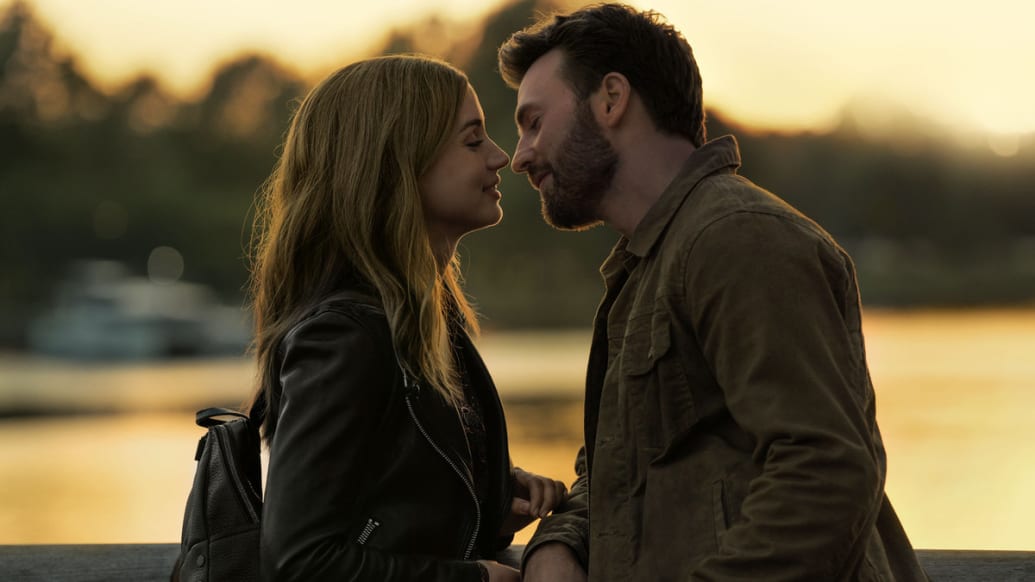A photo including Chris Evans and Ana de Armas in the film Ghosted