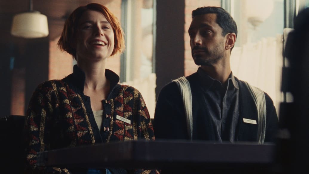 A photo including Jessie Buckley and Riz Ahmed in the film Fingernails on Apple TV+