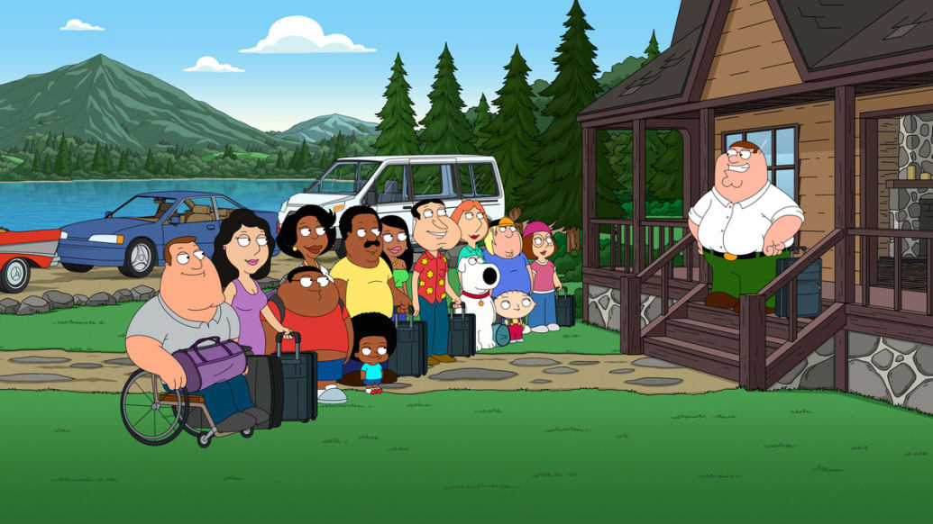 A photo including a still from Family Guy premiere on Fox