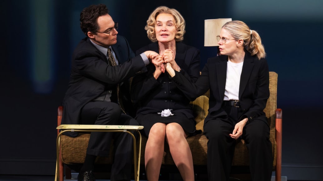 Jim Parsons, Jessica Lange, and Celia Keenan-Bolger in 'Mother Play.'