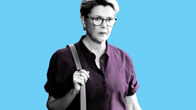 A photo illustration of Annette Bening in ‘Apple Never Falls’