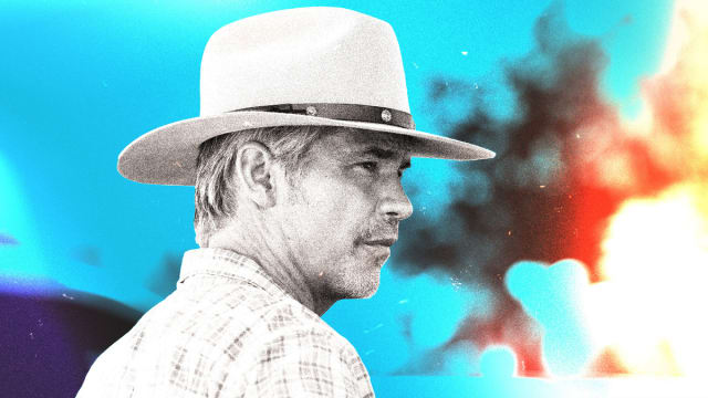 Photo illustration of Timothy Olyphant as Rayland Givens in Justified: City Primeval.