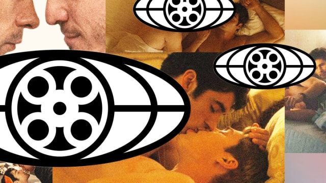 A collage of sexual scenes from Red, White, and Royal Blue and Passages with the MPAA logo censoring them