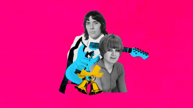 The Velvet Underground’s John Cale and Betsey Johnson with a broken guitar and wedding bells.