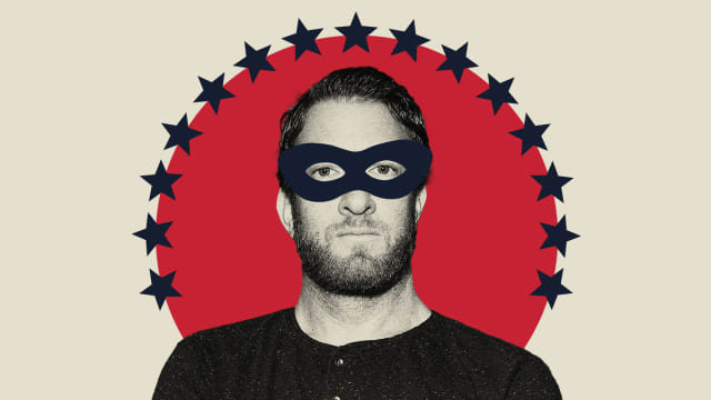 Photo illustration of Barstool Sport’s Dave Portnoy with a robber’s eye mask.