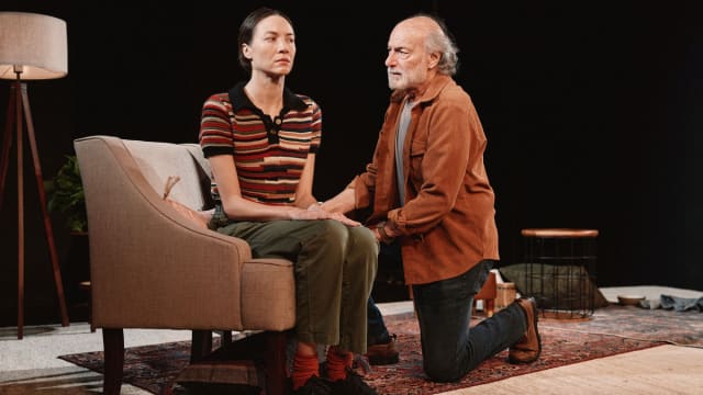 A photo including Peter Friedman in Job at SoHo Playhouse.