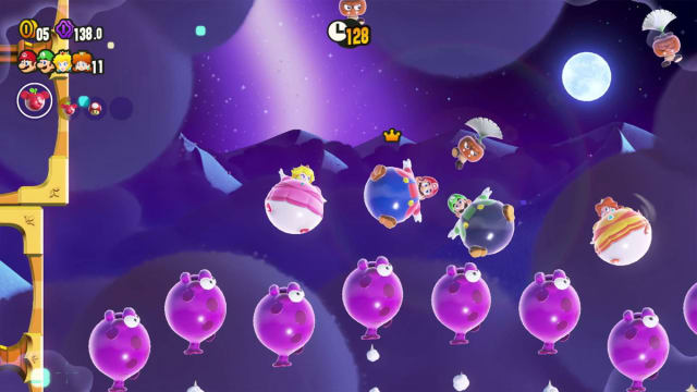 Still of Peach, Mario, and Luigi in 'Super Mario Wonder'