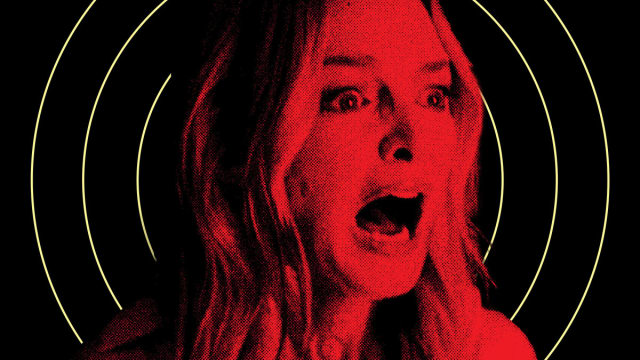 Heather Graham screaming in a photo illustration of a still from Suitable Flesh