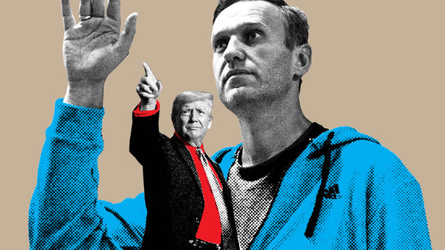 A photo illustration of Donald Trump and Alexei Navalny