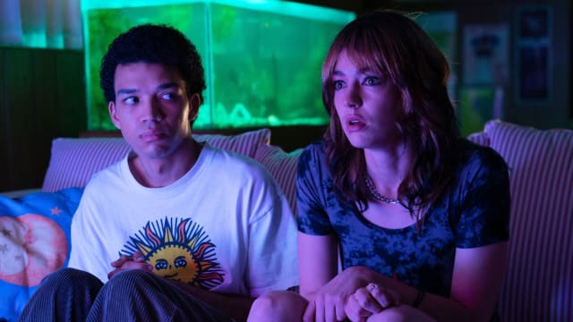 A photo including Justice Smith and Brigette Lundy-Paine in the film I Saw the TV Glow