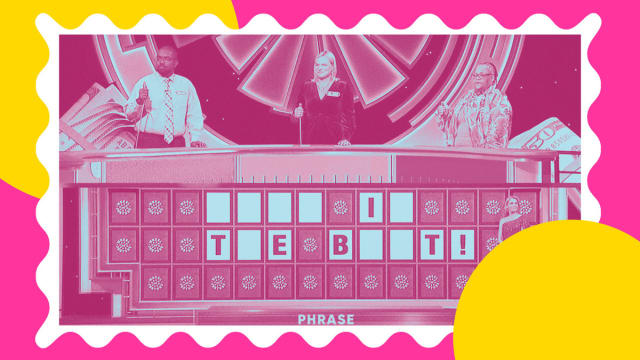 A still from Wheel of Fortune fail with the answer being ‘Right in the Butt’.