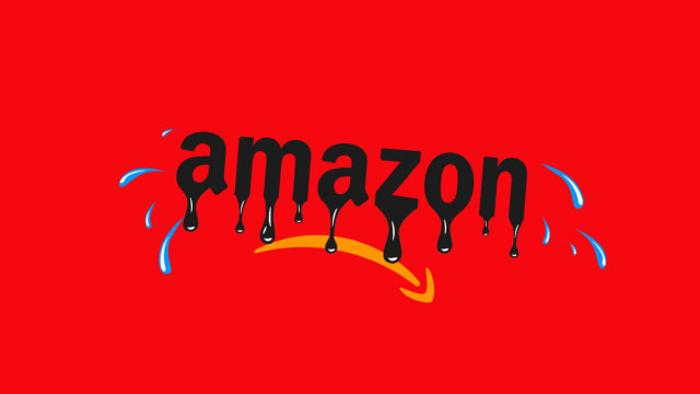 Illustration of a melting Amazon logo