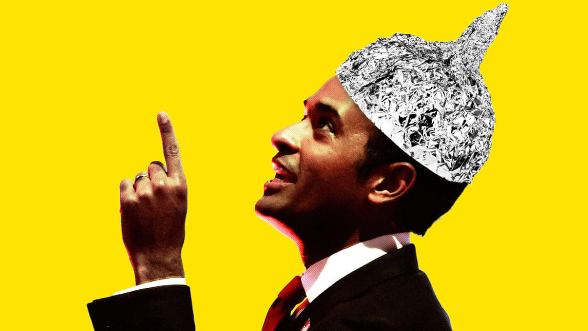 Vivek Ramaswamy Pulls Out His Tin-Foil Hat in Unhinged Debate Attention Grab