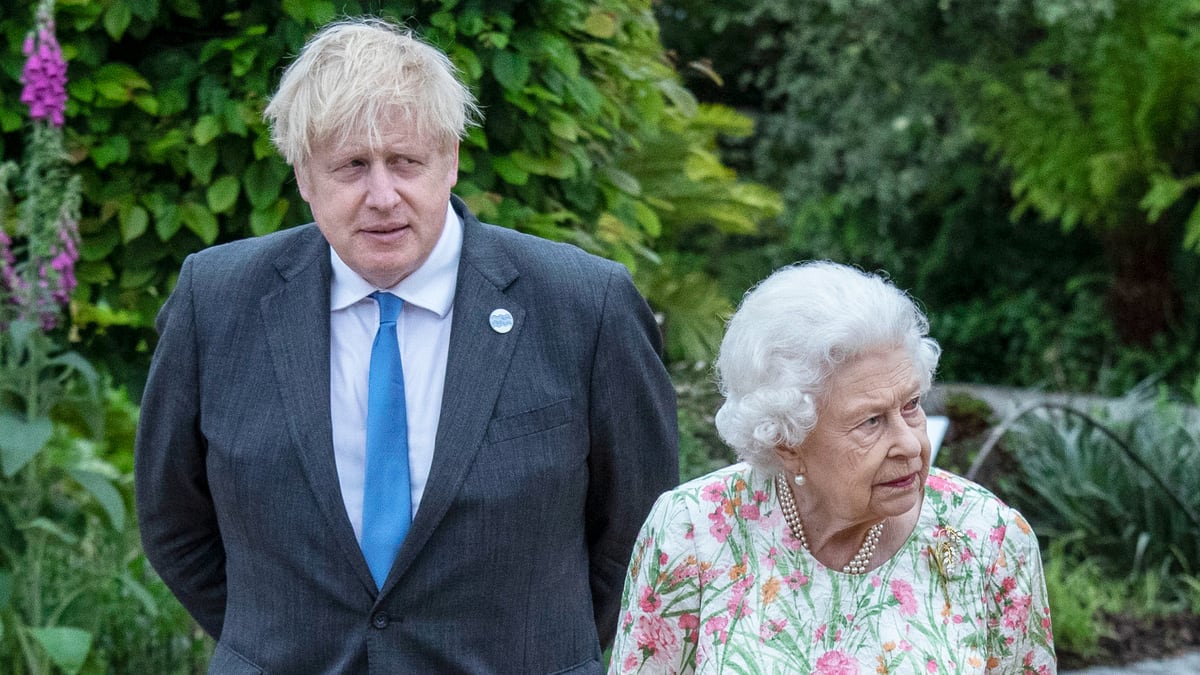Queen Elizabeth II and Boris Johnson.